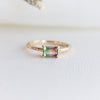 Stella | 14K Emerald Cut Birthstone & Diamond Hidden Star Ring - Emi Conner Jewelry 