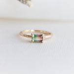 Stella | 14K Emerald Cut Birthstone & Diamond Hidden Star Ring - Emi Conner Jewelry 