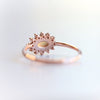 Daniella | 14K Australian Opal & Diamond Petite Halo Ring - Emi Conner Jewelry 