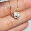 Olivia | 14K Australian Opal & Diamond Crown Pendant Necklace - Emi Conner Jewelry 