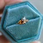 Bella | 14K Citrine, Swiss Blue Topaz and Diamond Mini Cluster ring - Emi Conner Jewelry 