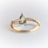 Chelsea | 14K Pear Aquamarine & Diamond Accent Ring - Emi Conner Jewelry 