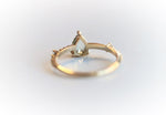Chelsea | 14K Pear Aquamarine & Diamond Accent Ring - Emi Conner Jewelry 