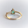 Chelsea - 14K Pear Zambian Emerald & Diamond Accent Ring - Emi Conner Jewelry 
