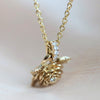 ROSE Necklace No. 1 | 14K Rose With Diamond Necklace - Emi Conner Jewelry 