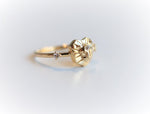 Leo Ring | 14K Leo Ring With White Sapphire - Emi Conner Jewelry 