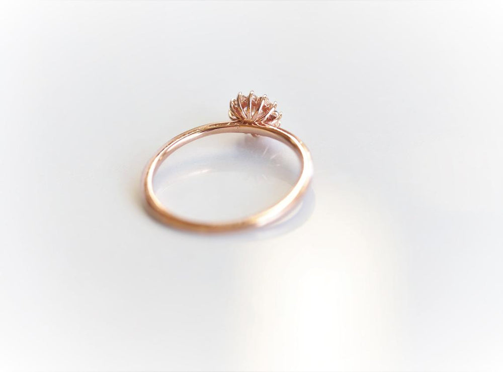 Annabelle | GIA CERTIFIED 0.2 ct. Diamond 14k Gold Halo Ring - Emi Conner Jewelry 