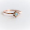 Annabell | 14K Australian Opal & Diamond Petite Halo Ring - Emi Conner Jewelry 