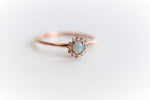 Annabell | 14K Australian Opal & Diamond Petite Halo Ring - Emi Conner Jewelry 