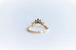 Empress Crown No.1 Curve Band | Dainty Art Deco Inspired 14K + Diamond Contour Band - Emi Conner Jewelry 