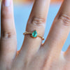 Chelsea - 14K Pear Zambian Emerald & Diamond Accent Ring - Emi Conner Jewelry 