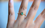 Chelsea - 14K Pear Zambian Emerald & Diamond Accent Ring - Emi Conner Jewelry 