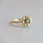 Sunflower | 14K Sunflower Australian Opal Stacking Ring - Emi Conner Jewelry 