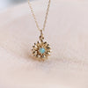 14K Sunflower Australian Opal Necklace - Emi Conner Jewelry 