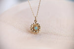 14K Sunflower Australian Opal Necklace - Emi Conner Jewelry 