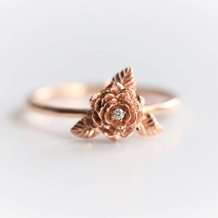 ROSE Ring | 14K Rose WITHOUT the Rose Bud Ring - Emi Conner Jewelry 