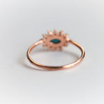 Daniella |  14K Turquoise & Diamond Petite Halo Ring - Emi Conner Jewelry 