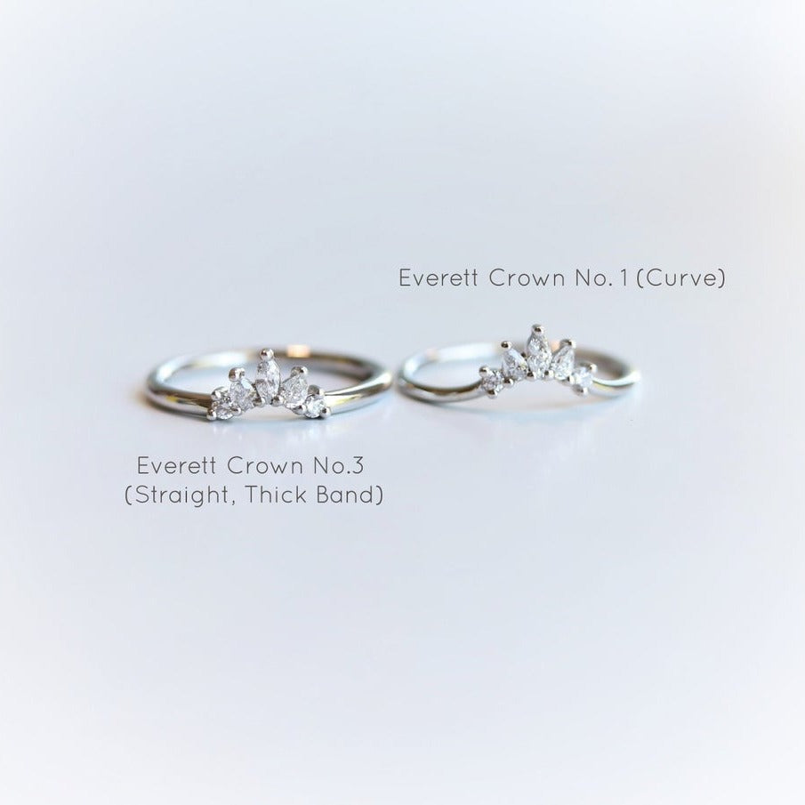 Everett Crown No.3 | 14K Diamond Crown Straight Band - Emi Conner Jewelry 