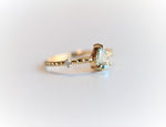 Chelsea | 14K Pear Aquamarine & Diamond Accent Ring - Emi Conner Jewelry 
