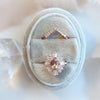 Victoria | 14K Morganite & Diamond Fancy Halo Luxury Ring - Emi Conner Jewelry 