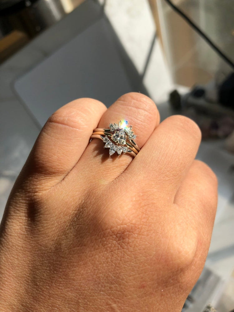 Trinity | 14K Trillion Moissanite Solitaire Ring - Emi Conner Jewelry 