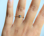 Acacia | 4 mm Heart Black Onyx Twig Engagement Ring - Emi Conner Jewelry 