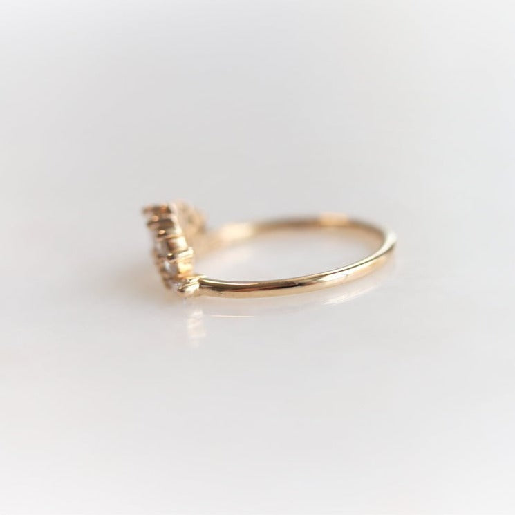 Victoria Crown No.3 | 14K + 0.4 CT. Diamond Crown Contour Band - Emi Conner Jewelry 