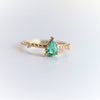 Chelsea - 14K Pear Zambian Emerald & Diamond Accent Ring - Emi Conner Jewelry 