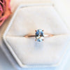 ALVA | 14K 0.7 ct Oval Aquamarine Dainty Solitaire Ring - Emi Conner Jewelry 