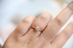 Annabelle | GIA CERTIFIED 0.2 ct. Diamond 14k Gold Halo Ring - Emi Conner Jewelry 