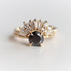 ALVA |  0.7 ct. Round Black Onyx Solitaire in Hammer Finish - Emi Conner Jewelry 