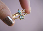 Chelsea | 14K Pear Aquamarine & Diamond Accent Ring - Emi Conner Jewelry 