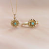 14K Sunflower Australian Opal Necklace - Emi Conner Jewelry 
