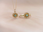 14K Sunflower Australian Opal Necklace - Emi Conner Jewelry 