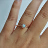 Annabell | 14K Australian Opal & Diamond Petite Halo Ring - Emi Conner Jewelry 