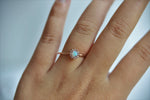 Annabell | 14K Australian Opal & Diamond Petite Halo Ring - Emi Conner Jewelry 