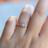 Daniella | 14K Australian Opal & Diamond Petite Halo Ring - Emi Conner Jewelry 