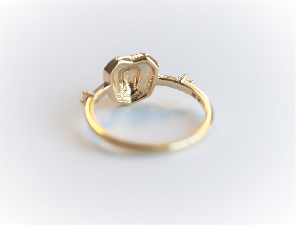 Leo Ring | 14K Leo Ring With White Sapphire - Emi Conner Jewelry 