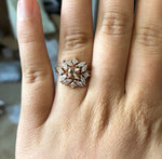 Jasmine No.1 | 14K Morganite & Diamond Fancy Halo Ring - Emi Conner Jewelry 