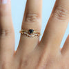 Acacia | 4 mm Heart Black Onyx Twig Engagement Ring - Emi Conner Jewelry 
