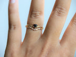 Acacia | 4 mm Heart Black Onyx Twig Engagement Ring - Emi Conner Jewelry 
