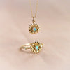 14K Sunflower Australian Opal Necklace - Emi Conner Jewelry 