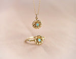 14K Sunflower Australian Opal Necklace - Emi Conner Jewelry 