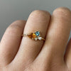 Bella | 14K Citrine, Swiss Blue Topaz and Diamond Mini Cluster ring - Emi Conner Jewelry 
