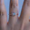 Daniella | 14K Australian Opal & Diamond Petite Halo Ring - Emi Conner Jewelry 