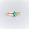 Chelsea - 14K Pear Zambian Emerald & Diamond Accent Ring - Emi Conner Jewelry 