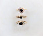 Acacia | 4 mm Heart Black Onyx Twig Engagement Ring - Emi Conner Jewelry 