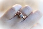 Annabelle | GIA CERTIFIED 0.2 ct. Diamond 14k Gold Halo Ring - Emi Conner Jewelry 