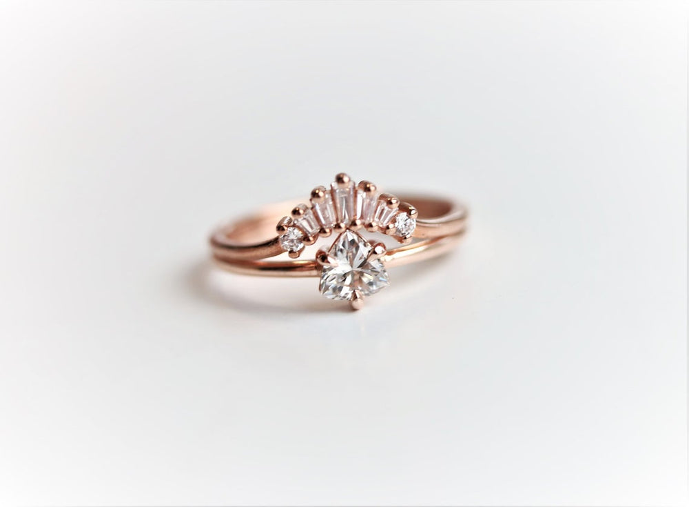 Trinity | 14K Trillion Moissanite Solitaire Ring - Emi Conner Jewelry 