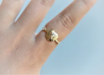 Leo Ring | 14K Leo Ring With White Sapphire - Emi Conner Jewelry 